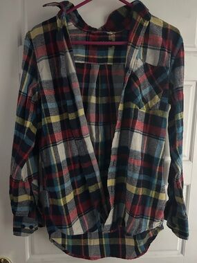 Ativa Multicolor Plaid Button-Up Shirt Jacket